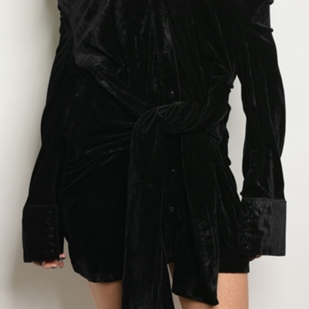 💋Last 1💋BLACK Velvet Mini Dress/Top - Picture 3 of 4